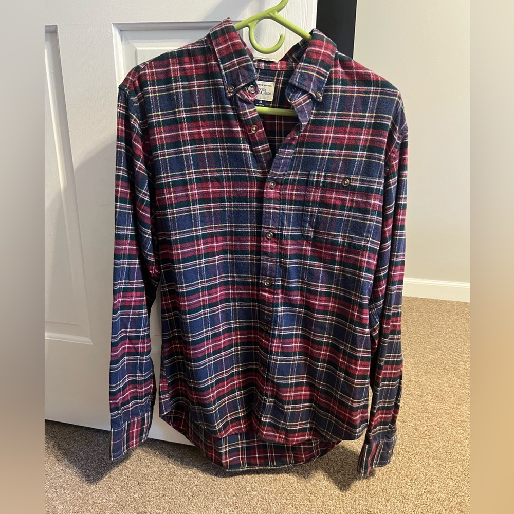J crew flannel with elbow patches size medium